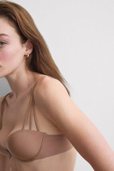 Beige Ilenia Ultralight Microfibre Balconette Bra, Medium Beige, large image number 5