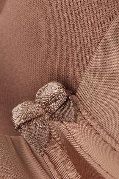 Brown Microfibre Balconette Bra, Brown Mocha, large image number 5