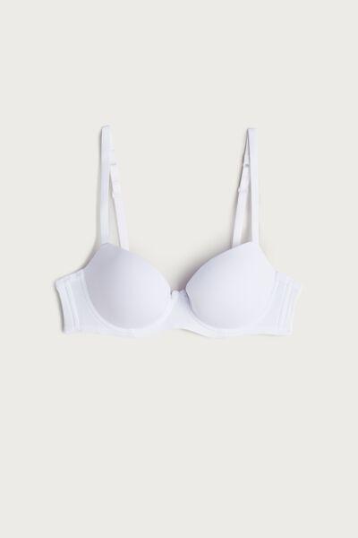 White Sofia Microfibre Padded Balconette Bra, , large image number 2