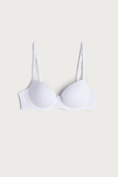 White Sofia Microfibre Padded Balconette Bra, , large image number 3