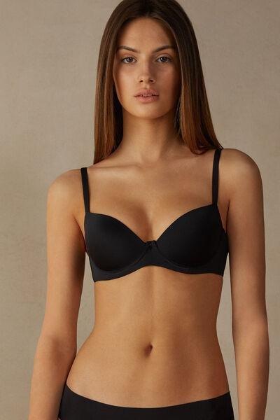 Black Sofia Microfibre Padded Balconette Bra, , large image number 0