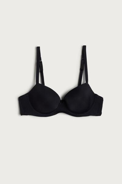 Black Sofia Microfibre Padded Balconette Bra, , large image number 5