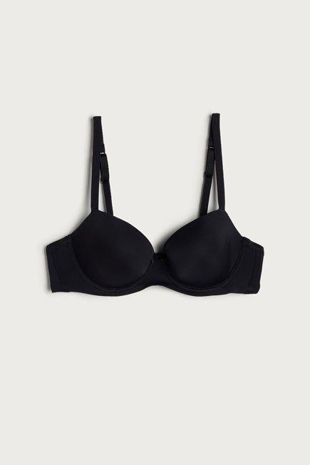 Black Sofia Microfibre Padded Balconette Bra, , large image number 10