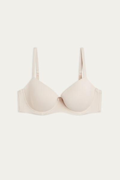White Silk Sofia Microfibre Padded Balconette Bra, Silk, large image number 2