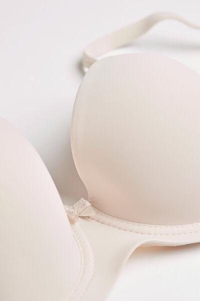 White Silk Sofia Microfibre Padded Balconette Bra, Silk, large image number 4