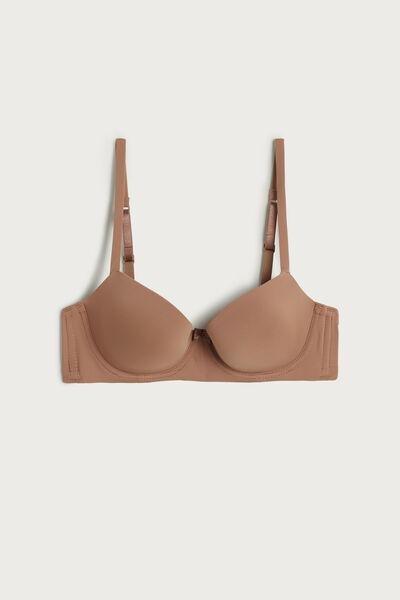 Beige Sofia Microfibre Padded Balconette Bra, , large image number 2