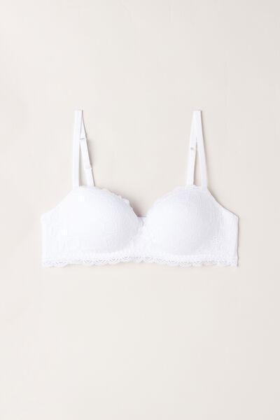 White Claudia Lace Balconette Bra, White, large image number 2