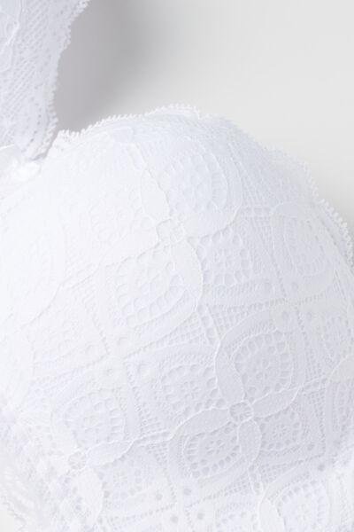 White Claudia Lace Balconette Bra, White, large image number 4