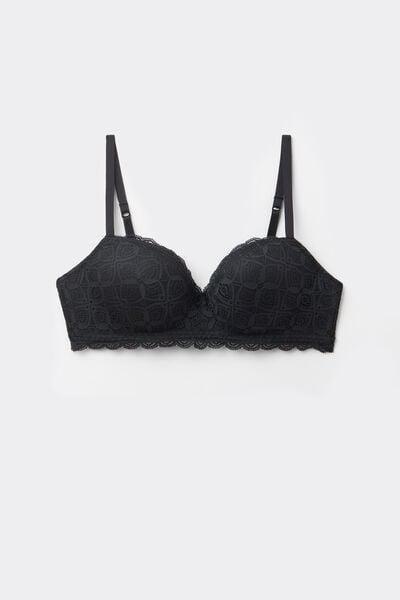 Black Claudia Lace Balconette Bra, Black, large image number 3