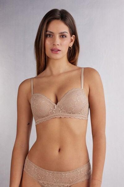 Beige Claudia Lace Balconette Bra, Soft Beige, large image number 1