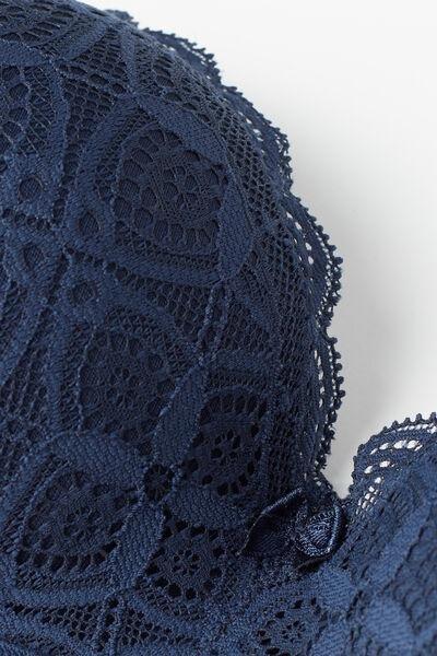 Blue Claudia Lace Balconette Bra, , large image number 4