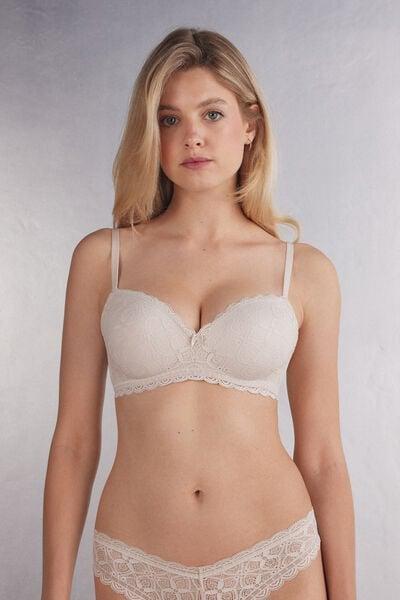 Pink Claudia Lace Balconette Bra, Silk, large image number 1