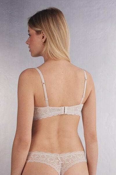 Pink Claudia Lace Balconette Bra, Silk, large image number 2