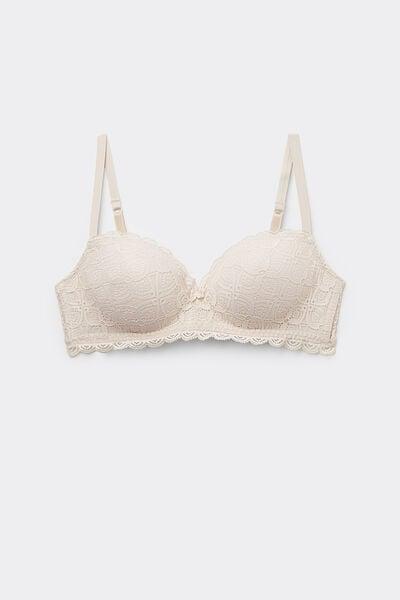 Pink Claudia Lace Balconette Bra, Silk, large image number 3