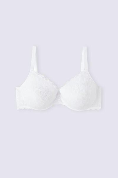 White Francesca Lace Balconette Bra, White, large image number 3