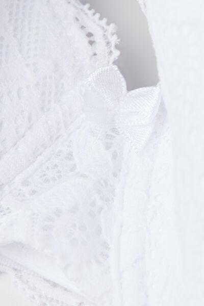 White Francesca Lace Balconette Bra, White, large image number 4