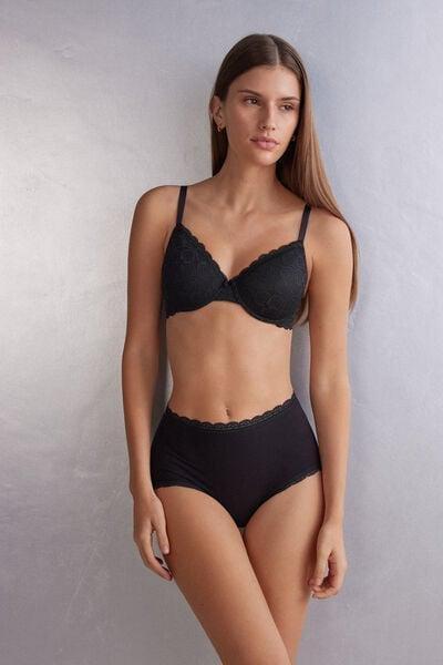 Black Francesca Lace Balconette Bra, Black, medium