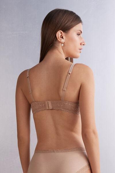 Beige Francesca Lace Balconette Bra, Soft Beige, large image number 3