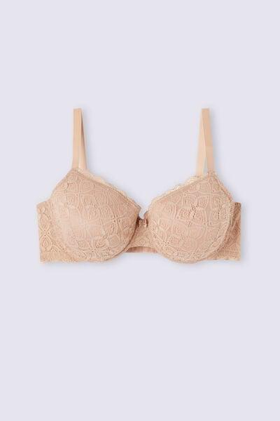 Beige Francesca Lace Balconette Bra, Soft Beige, large image number 3