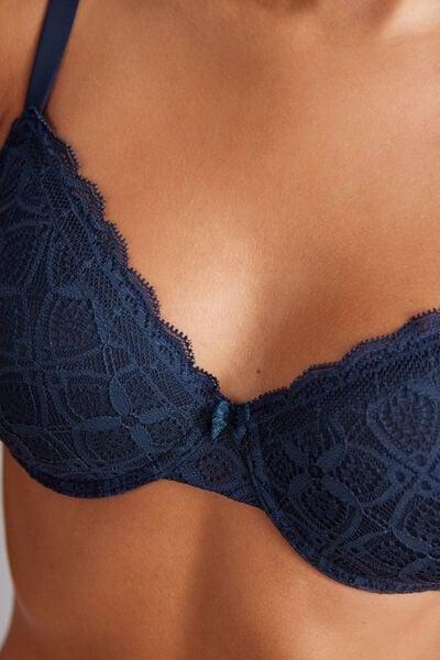 Blue Francesca Lace Balconette Bra, Intense Blue, large image number 5