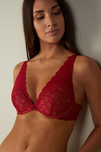 Red Giorgia Lace Balconette Bra, , large image number 1