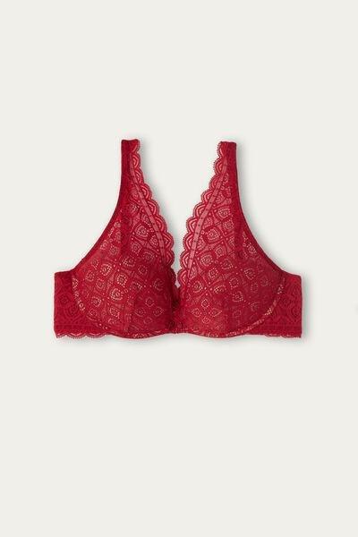 Red Giorgia Lace Balconette Bra, , large image number 2