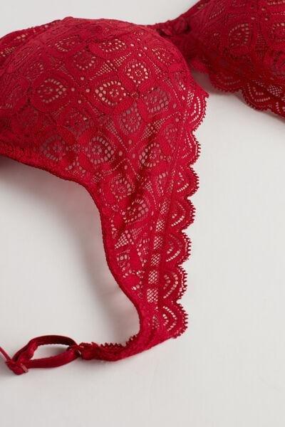 Red Giorgia Lace Balconette Bra, , large image number 4