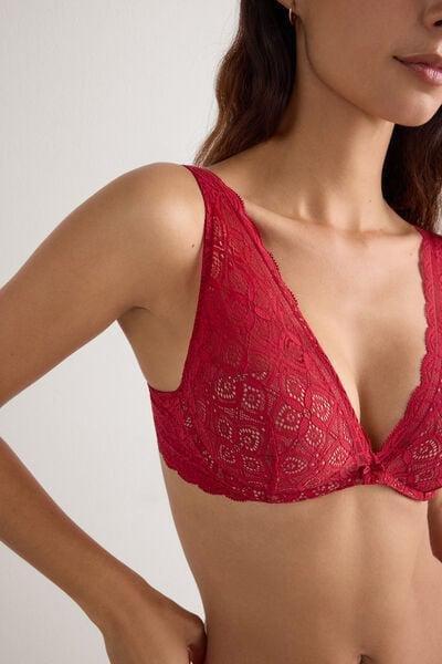 Red Giorgia Lace Balconette Bra, Red, large image number 5