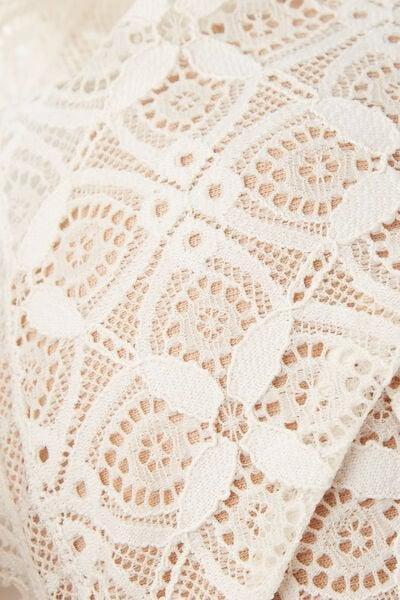 Cream Giorgia Triangle Lace Balconette Bra, Silk, large image number 4