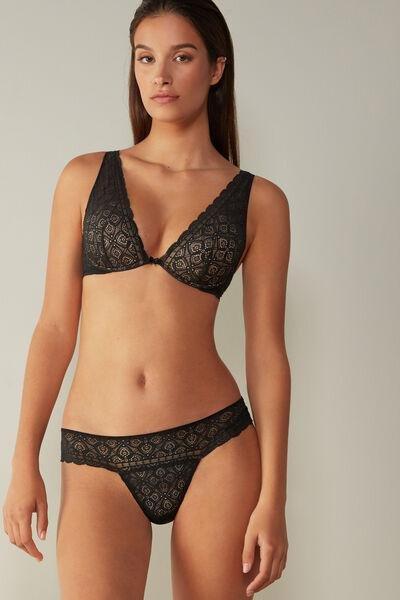 Black Elena Balconette Bra, Black, medium