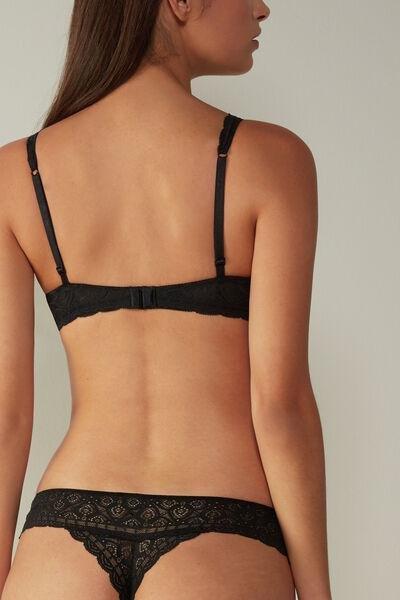 Black Elena Balconette Bra, Black, medium