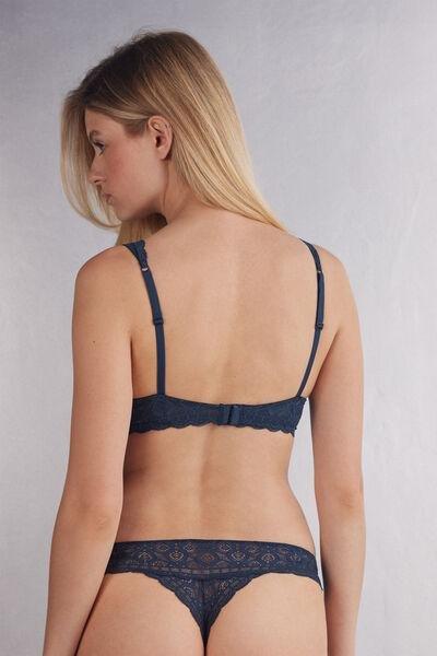 Navy Elena Underwire Balconette Bra, Intense Blue, large image number 3