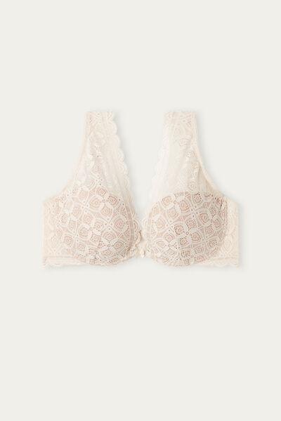 White Elena Balconette Bra, Silk, large image number 3