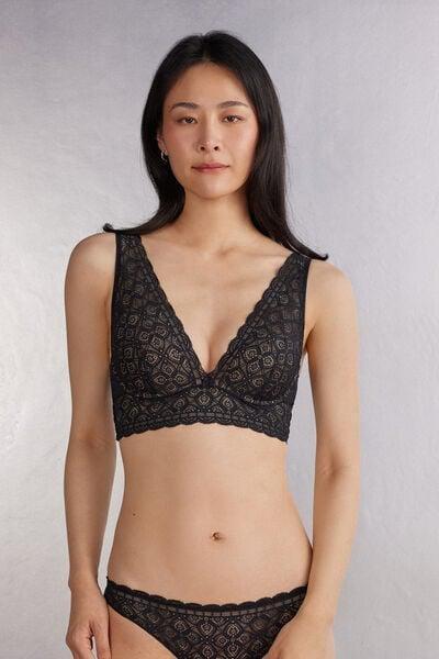 Black Asia Underwire Lace Balconette Bra, Black, large image number 1