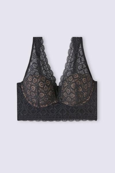 Black Asia Underwire Lace Balconette Bra, Black, large image number 3