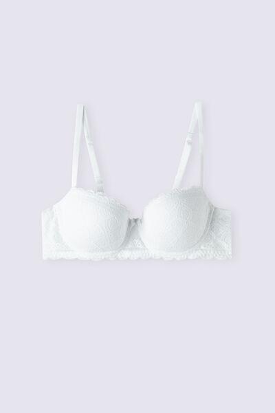White Sofia Lace-Detailed Balconette Bra, , large image number 2
