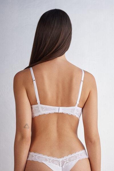 White Sofia Lace-Detailed Balconette Bra, , large image number 3