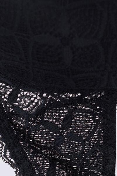 Black Sofia Lace-Detailed Balconette Bra, Black, large image number 4