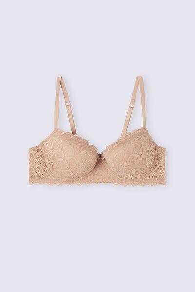 Beige Sofia Lace-Detailed Balconette Bra, , large image number 2