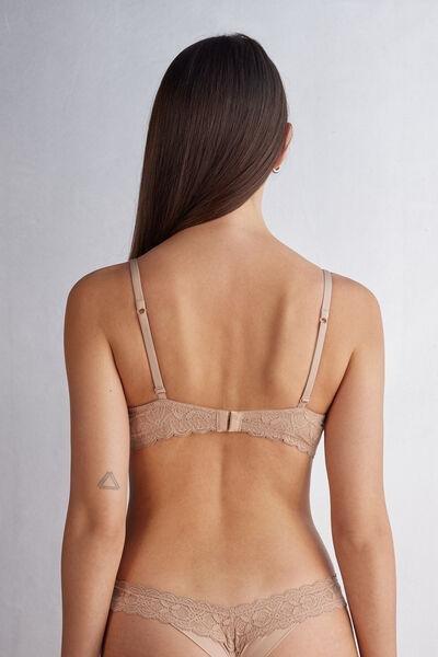 Beige Sofia Lace-Detailed Balconette Bra, , large image number 3