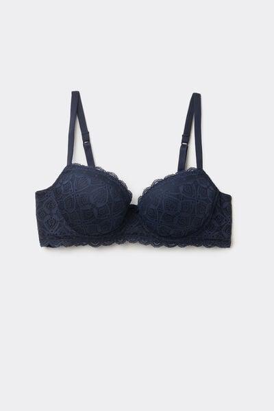 Blue Sofia Lace-Detailed Balconette Bra, Intense Blue, large image number 3