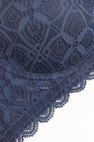 Blue Sofia Lace-Detailed Balconette Bra, , large image number 4
