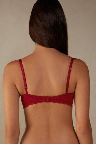 Red Lace-Detailed Balconette Bra, , large image number 3