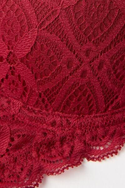 Red Lace-Detailed Balconette Bra, , large image number 4