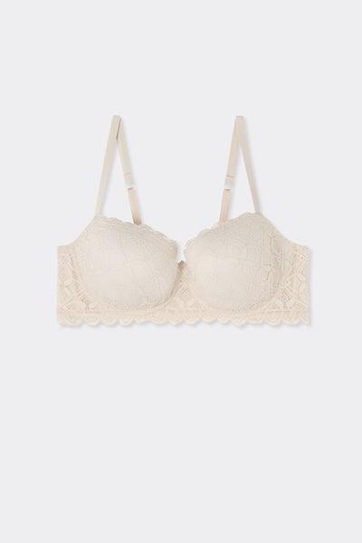 Pink Sofia Lace-Detailed Balconette Bra, Silk, large image number 2