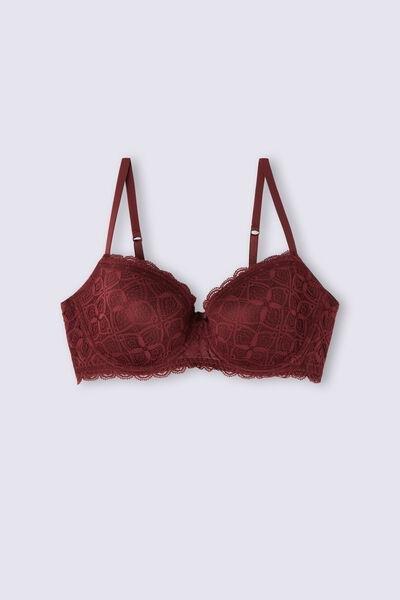 FOLK RED Sofia Lace Balconette Bra, 5601_653J, large image number 2