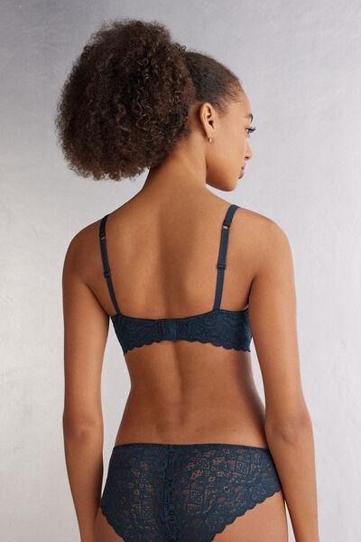 Blue Francesca Lace Balconette Bra, Intense Blue, large image number 7