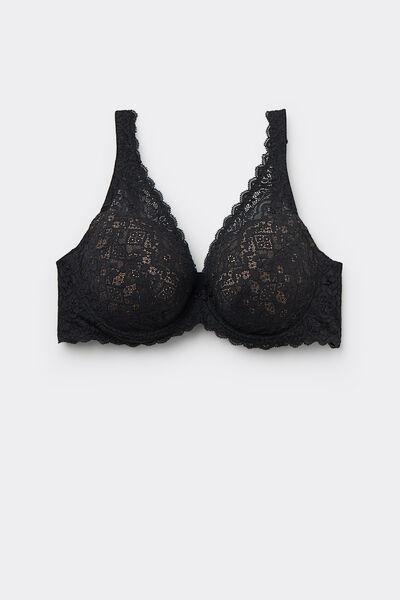 Black Elena Lace Balconette Bra, , large image number 1