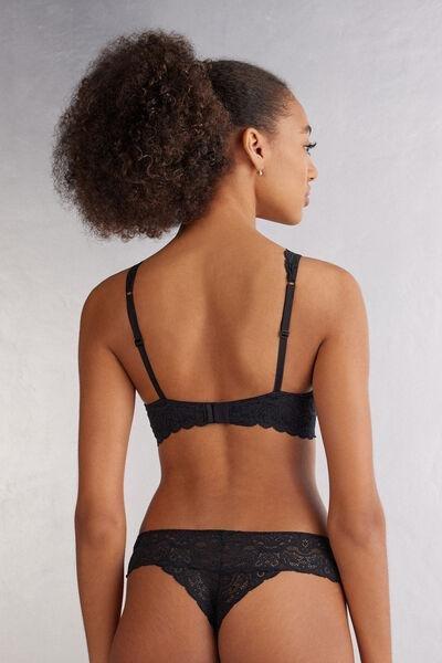 Black Elena Lace Balconette Bra, , large image number 3