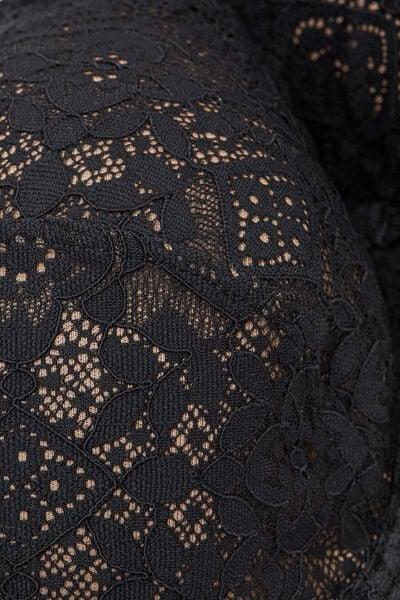 Black Elena Lace Balconette Bra, Black, large image number 4